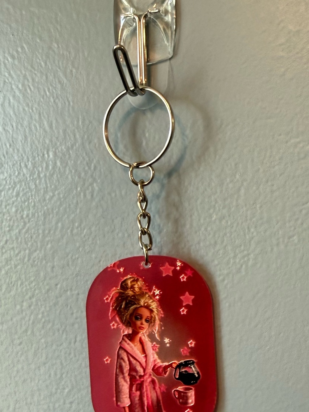 Tired Barbie Double Sided Keychain